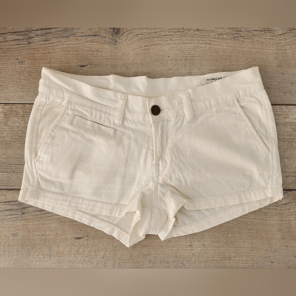 Allsaint Spitalfield Farndale White Lowrise Short Cotton Shorts - Picture 5 of 7